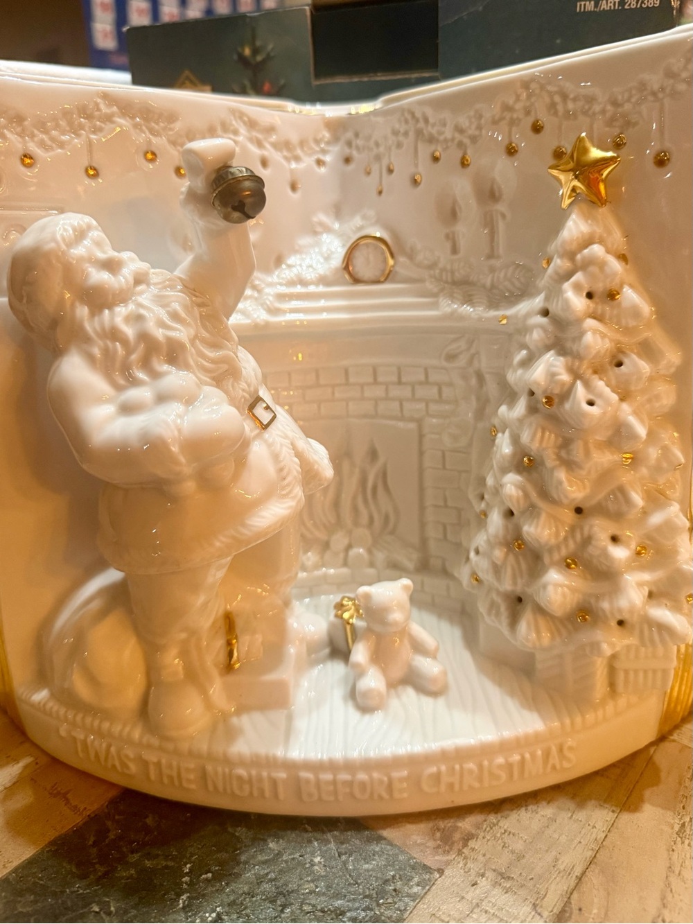 Traditions Lighted Porcelain Christmas Scene Twas The Night Before Figurine